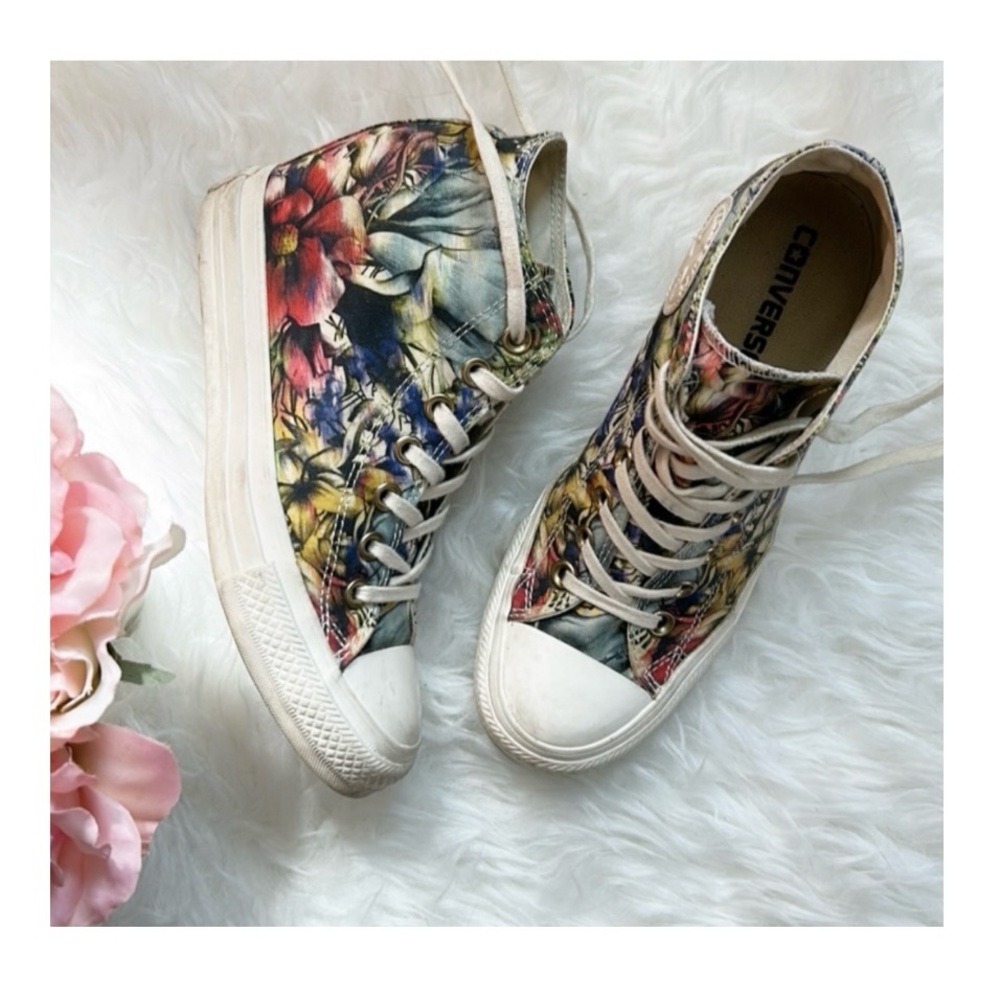 Converse Floral High-Top Sneakers - Multicolor